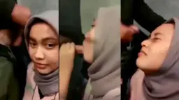 Hijab Basah Kuyup Dihujani Air Mani Panas Di Muka
